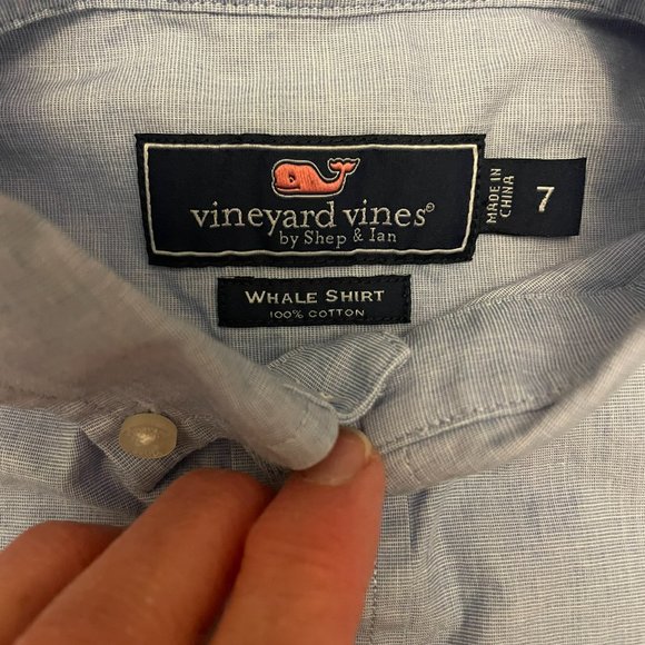 Boys Vineyard Vines Oxford Cloth Button Up Shirt Size 7 - Picture 3 of 3